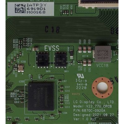 T-CON PARA TV LG / NUMERO DE PARTE 6871L-6919D / 6870C-0920A / LE770PQL(HQ)(D2) / PANEL AC770AQL CQA1_RS / MODELO OLED77C2AUA.DUSQLJR	 - Imagen 2